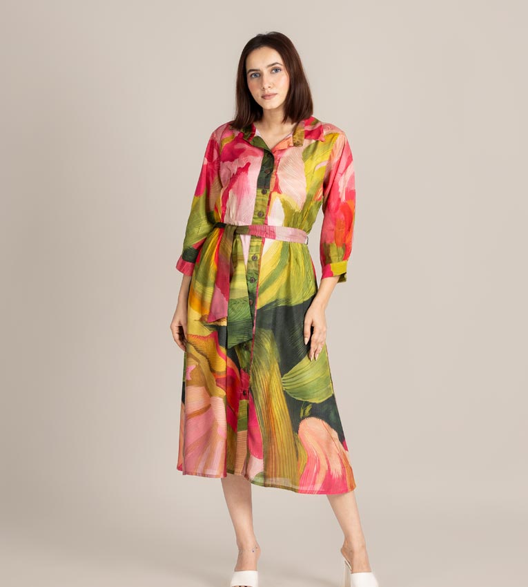 Palm Line Crest Dress