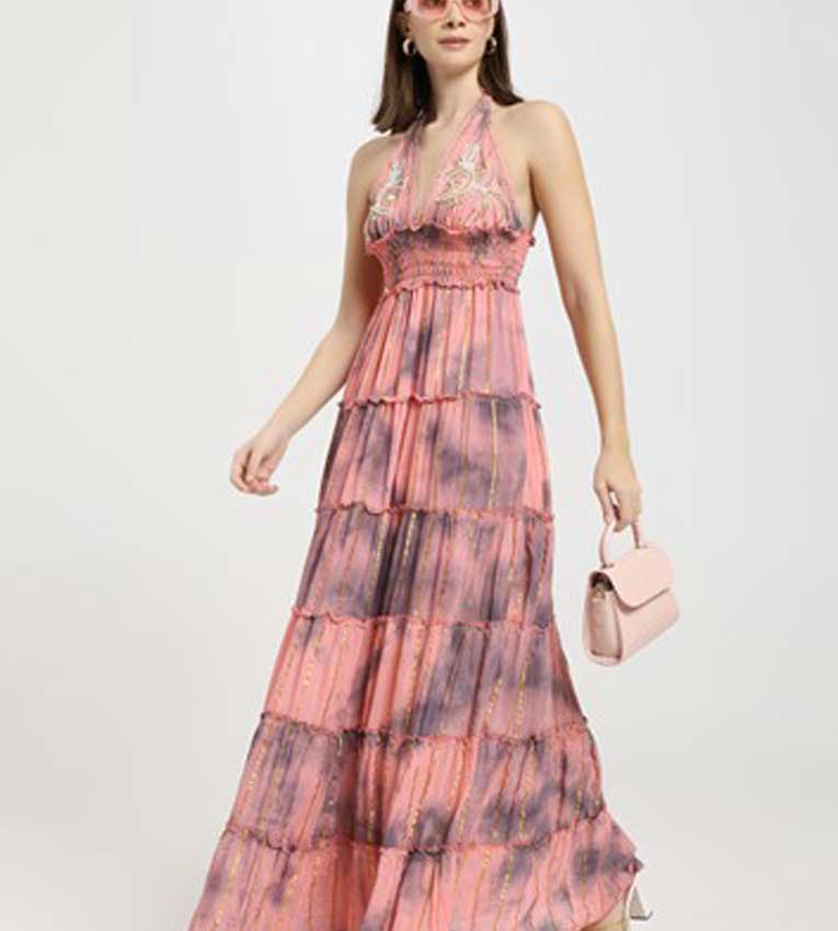 Halter Neck Multi Panel Embroidery