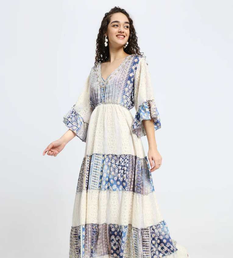 Embroidery Hand Work Bell Sleeves