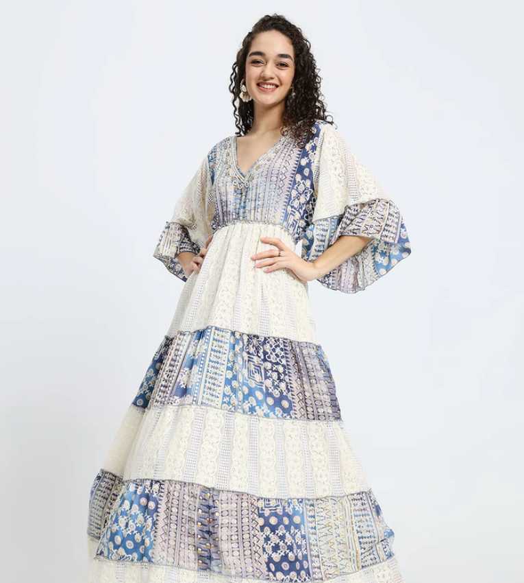Embroidery Hand Work Bell Sleeves