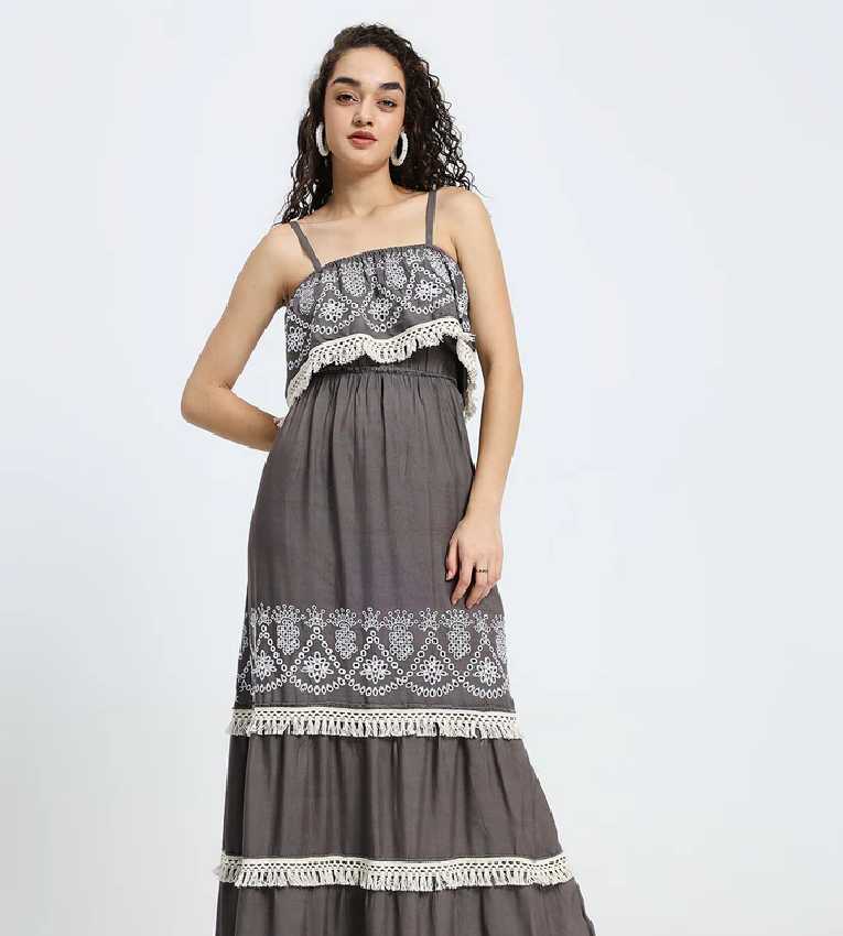 Schiffli Work sleeveless