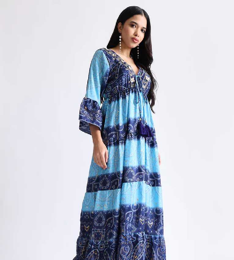 Embroidery Hand Work Bell Sleeves