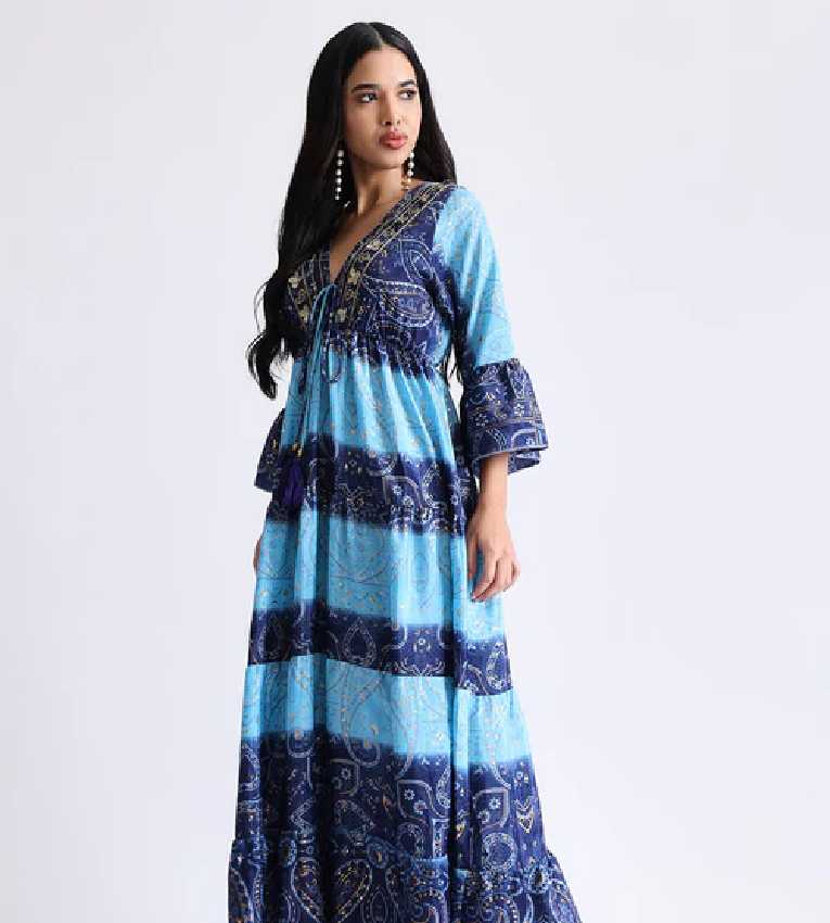 Embroidery Hand Work Bell Sleeves