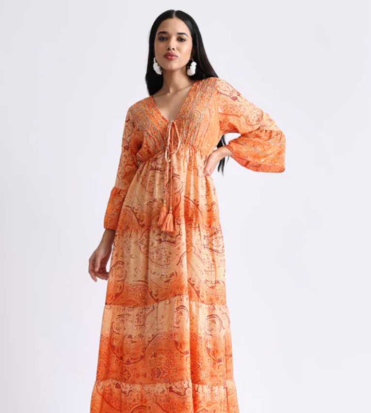 Embroidery Hand Bell Sleeves Front Boho