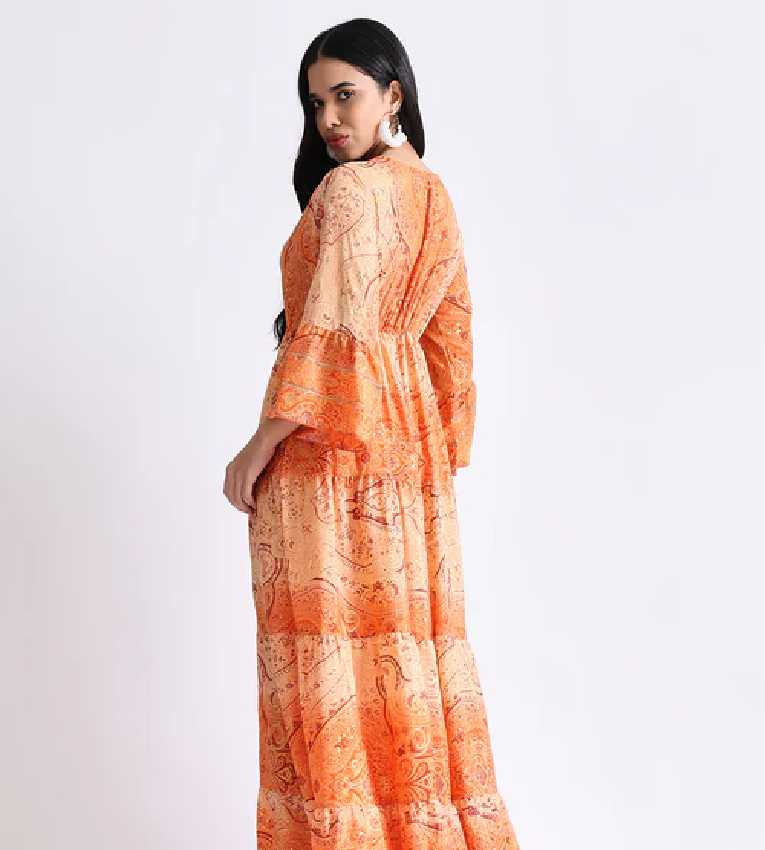 Embroidery Hand Bell Sleeves Front Boho