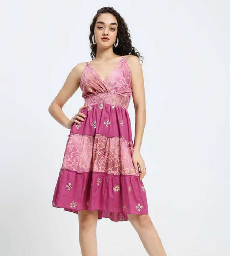 Multi Frill Embroidered Boho