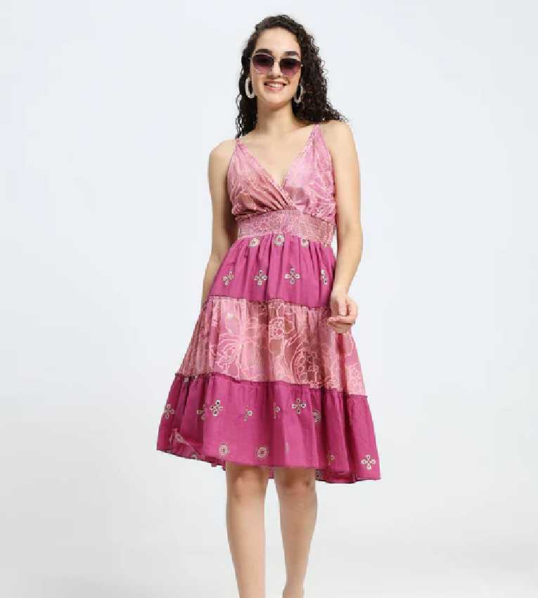 Multi Frill Embroidered Boho