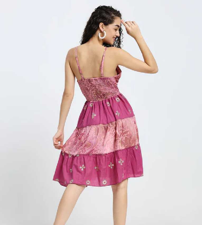 Multi Frill Embroidered Boho